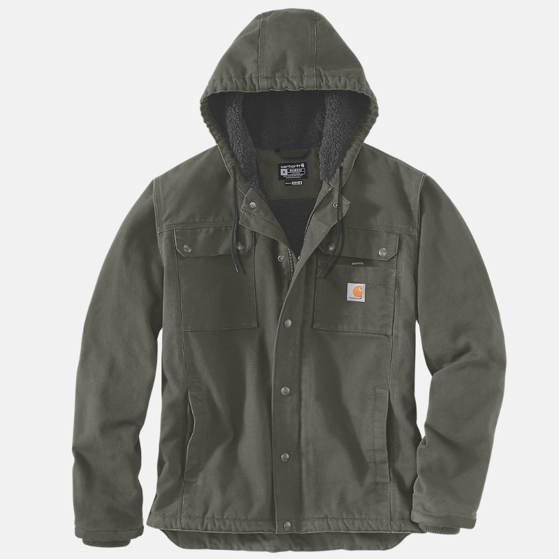 Picture of CARHARTT Bartlett Relaxed Fit Washed Duck Sherpa Lined Utility Jacket 103826 Ανδρικό Μπουφάν Moss