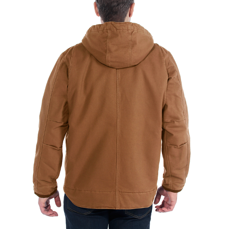 Picture of CARHARTT Bartlett Relaxed Fit Washed Duck Sherpa Lined Utility Jacket 103826 Ανδρικό Μπουφάν BRN - Carhartt Brown