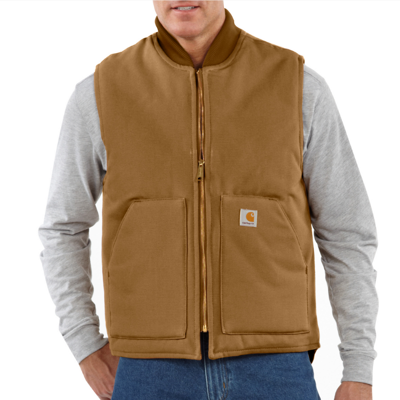 Picture of CARHARTT Relaxed Fit Firm Duck Insulated Rib Collar Vest V01 Ανδρικό Γιλέκο BRN - Carhartt Brown