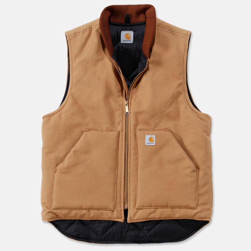 Picture of CARHARTT Relaxed Fit Firm Duck Insulated Rib Collar Vest V01 Ανδρικό Γιλέκο BRN - Carhartt Brown