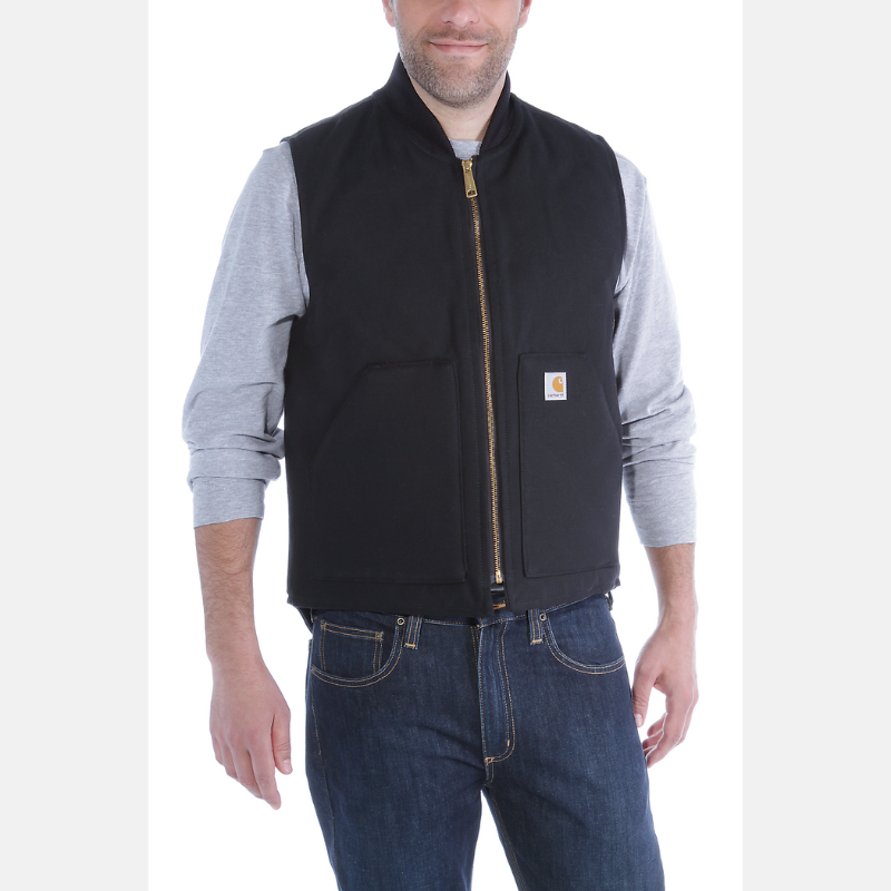 Picture of CARHARTT Relaxed Fit Firm Duck Insulated Rib Collar Vest V01 Ανδρικό Γιλέκο BLK - Black