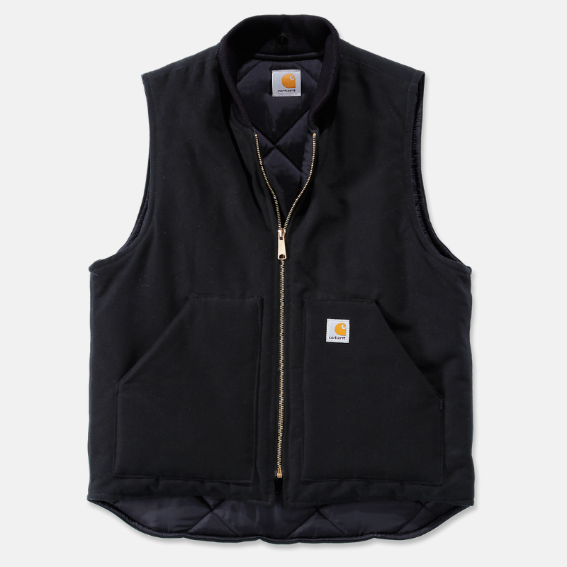 Picture of CARHARTT Relaxed Fit Firm Duck Insulated Rib Collar Vest V01 Ανδρικό Γιλέκο BLK - Black