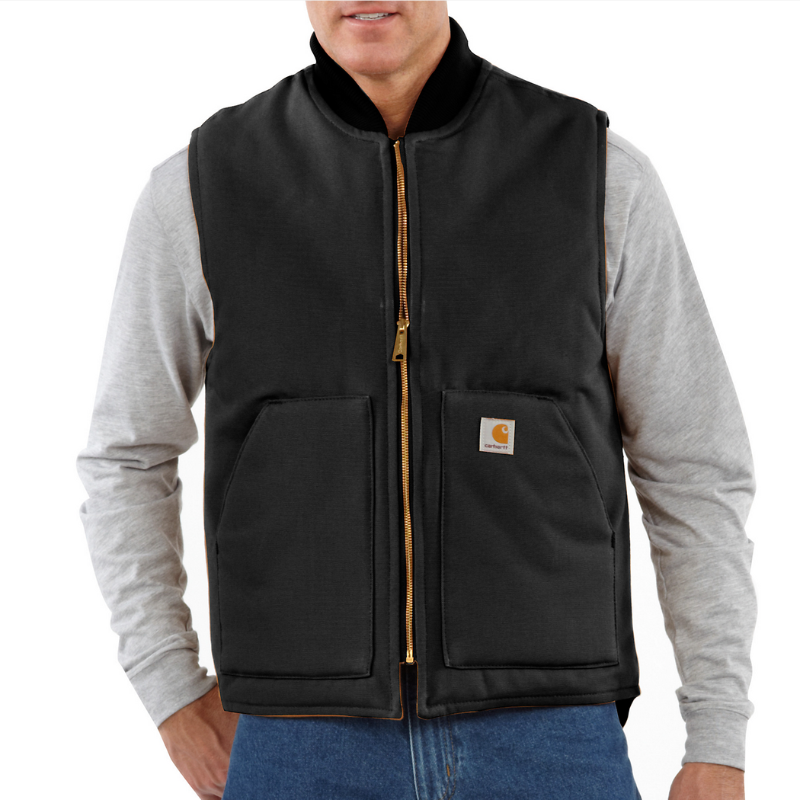 Picture of CARHARTT Relaxed Fit Firm Duck Insulated Rib Collar Vest V01 Ανδρικό Γιλέκο BLK - Black