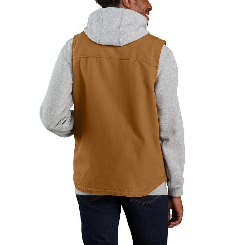 Picture of CARHARTT Loose Fit Wash Duck Sherpa Lined Mock Neck Vest 104277 Ανδρικό Γιλέκο BRN - Carhartt Brown