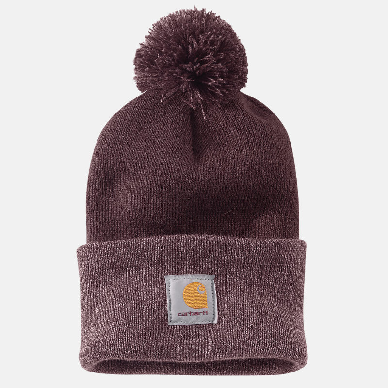 Picture of CARHARTT Knit Pom Pom Cuffed Beanie 102240 Γυναικείος Σκούφος 643 - Deep wine