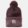 Εικόνα της CARHARTT Knit Pom Pom Cuffed Beanie 102240 Γυναικείος Σκούφος 643 - Deep wine