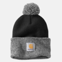 Εικόνα της CARHARTT Knit Pom Pom Cuffed Beanie 102240 Γυναικείος Σκούφος 001 - Black