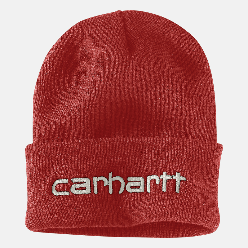 Picture of CARHARTT Knit Insulated Logo Graphic Cuffed Beanie 104068 Unisex Σκούφος R64 - Chilli Pepper