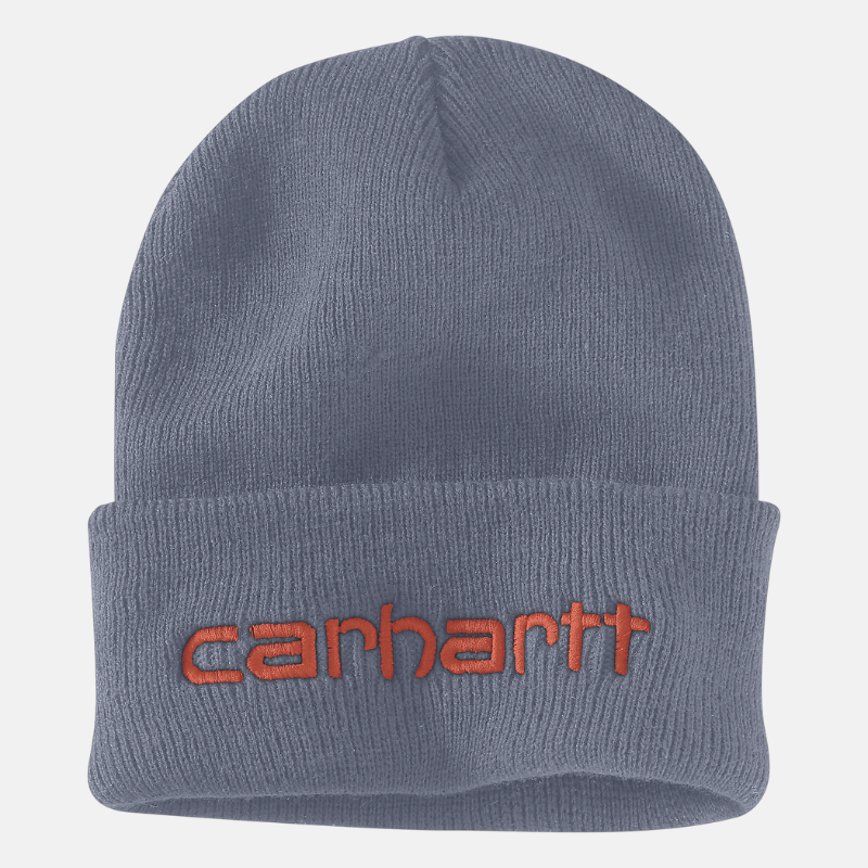 Picture of CARHARTT Knit Insulated Logo Graphic Cuffed Beanie 104068 Unisex Σκούφος E31 - Folkstone Gray