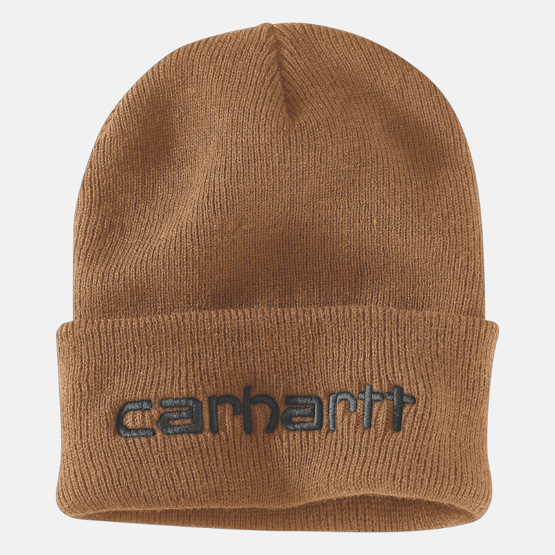 Picture of CARHARTT Knit Insulated Logo Graphic Cuffed Beanie 104068 Unisex Σκούφος 211 - Carhartt Brown