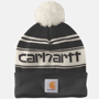 Εικόνα της CARHARTT Knit Pom Pom Logo Cuffed Beanie 105168 Unisex Σκούφος BLK - Black