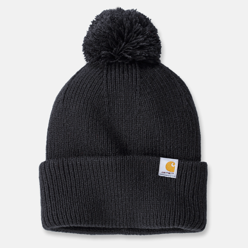 Picture of CARHARTT Knit Pom Pom Cuffed Beanie 106003 Γυναικείος Σκούφος N04 - Black