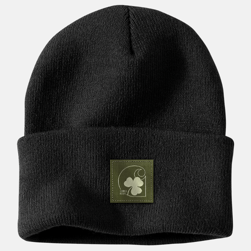 Picture of CARHARTT Knit Shamrock Patch Beanie 105217 Unisex Σκούφος BLK - Black