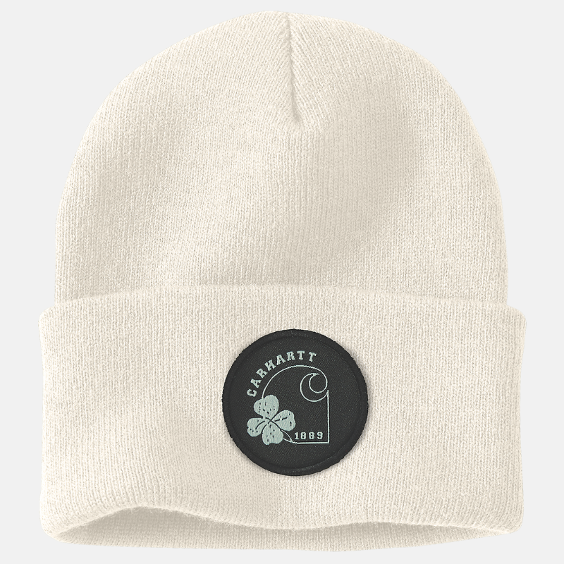 Picture of CARHARTT Shamrock Patch Beanie 105690 Unisex Σκούφος 111 - Winter White