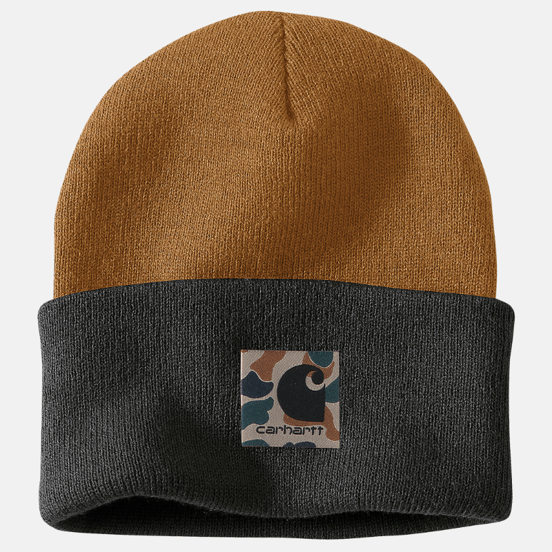 Picture of CARHARTT Knit Camo Patch Beanie 105523 Unisex Σκούφος BRN - Carhartt Brown