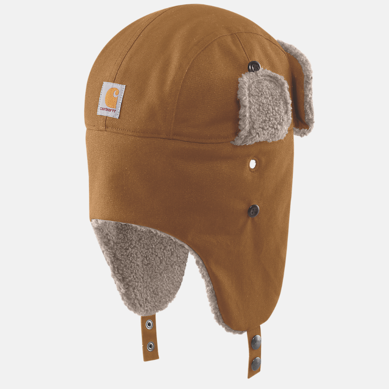 Picture of CARHARTT Rain Defender Canvas Trapper Hat 105052 Unisex Καπέλο Σκούφος BRN - Carhartt Brown