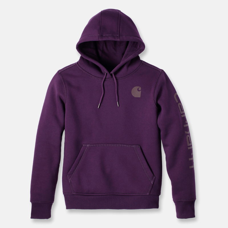 Picture of CARHARTT Logo Sleeve Graphic Sweatshirt 102791 Γυναικείο Φούτερ με κουκούλα V65 - Eggplant